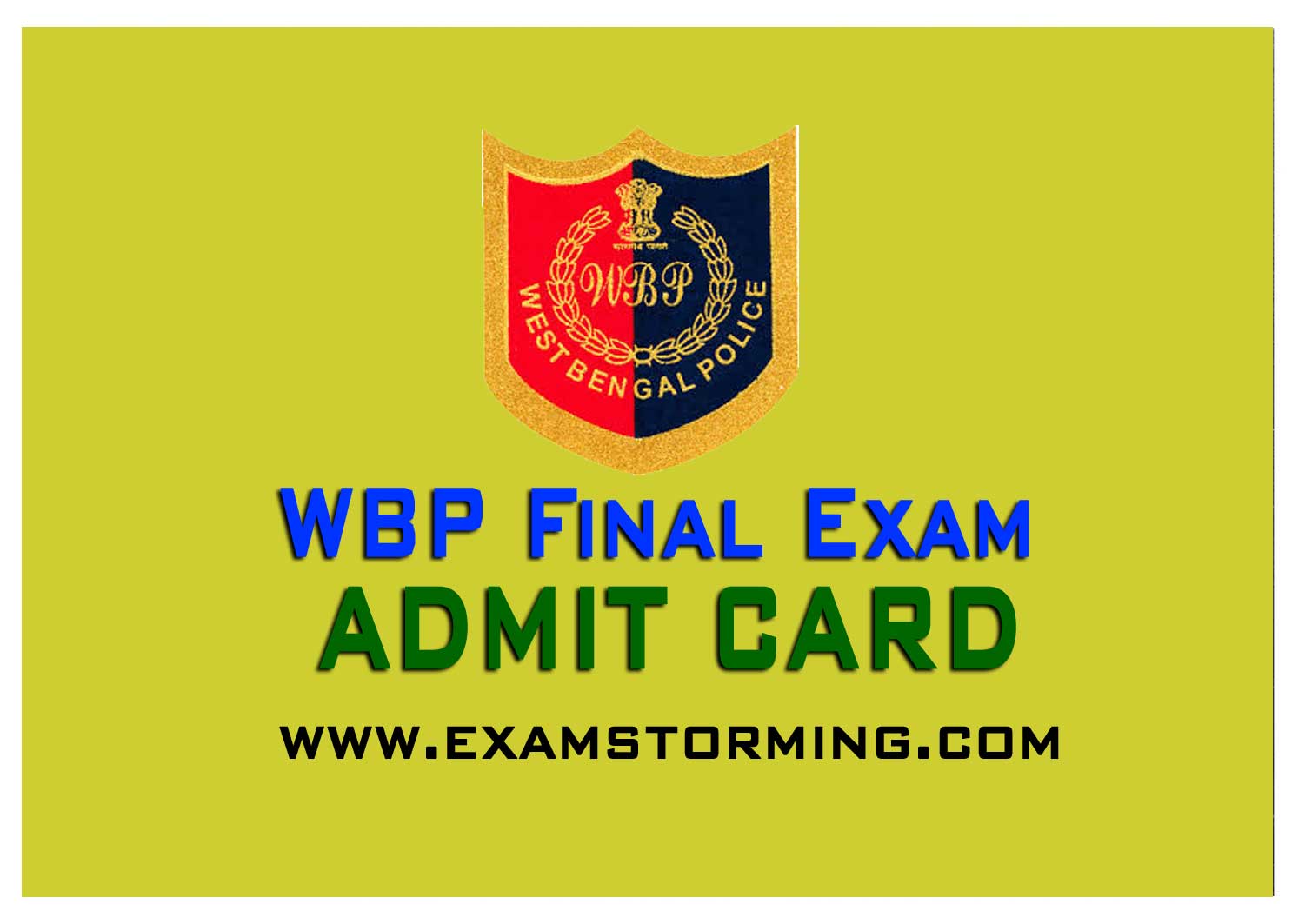 WB Police Constable Main Exam Admit Card