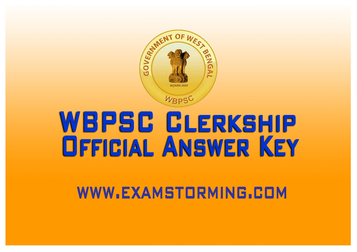 WBPSC Clerkship Official Answer Key 2019